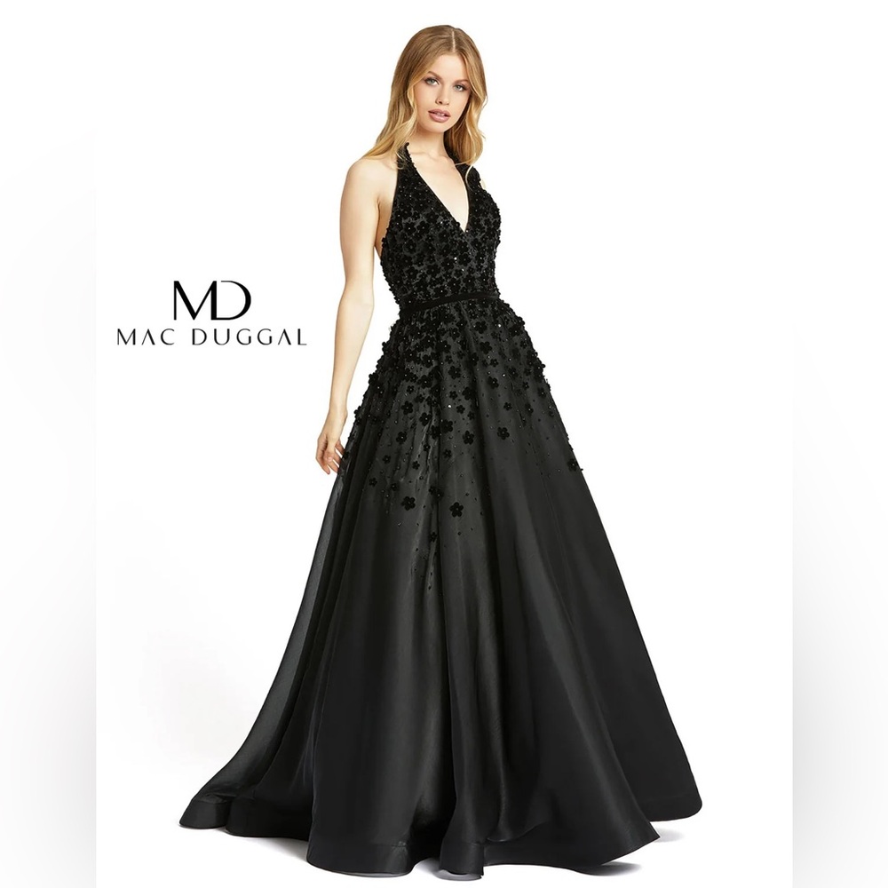 MAC DUGGAL BALL GOWNS 67111H BLACK SIZE 12 $598